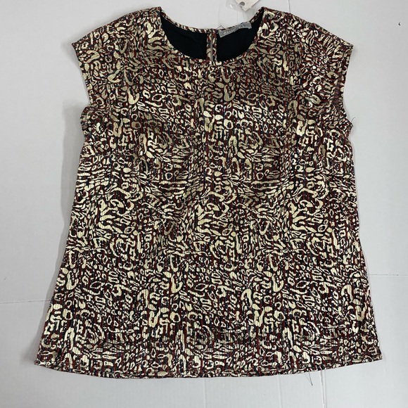 Anthropologie Tops - Anthropologie Brown and Cream Patterned Blouse